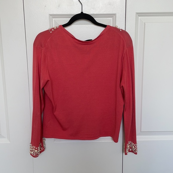 Coral Lance Karesh Cartigan with Pearls ♡ - Picture 3 of 4